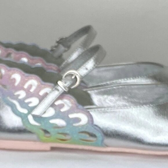 Sophia Webster Mini Girls Evangeline Butterfly Flats – Silver – Size 34 / 3Y - Picture 10 of 11